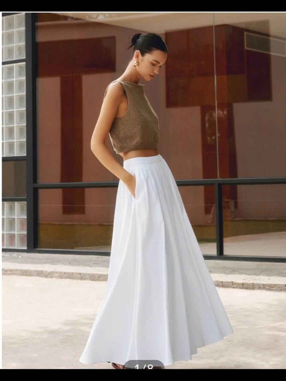 Commense Pleated Maxi Skirt - Picture 2 of 3